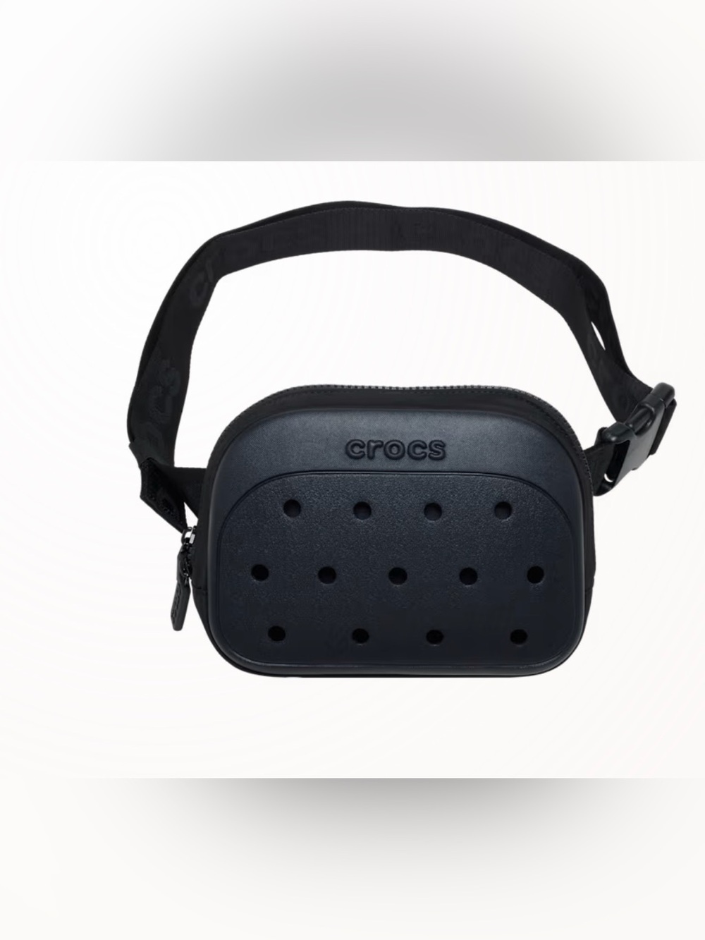 CROCS Black Crosstown Molded Belt Bag with accessories charms NWT - Picture 2 of 10